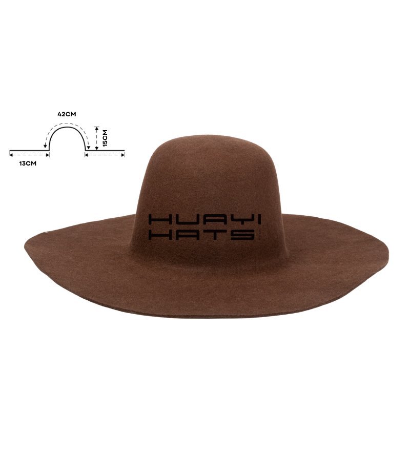 Cuerpos de Sombreros de Fieltro de Ala Ancha Marrones