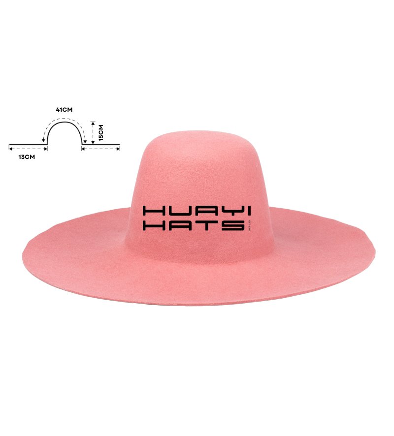 Cuerpos de Sombreros de Fieltro de Ala Ancha de Color Rosa