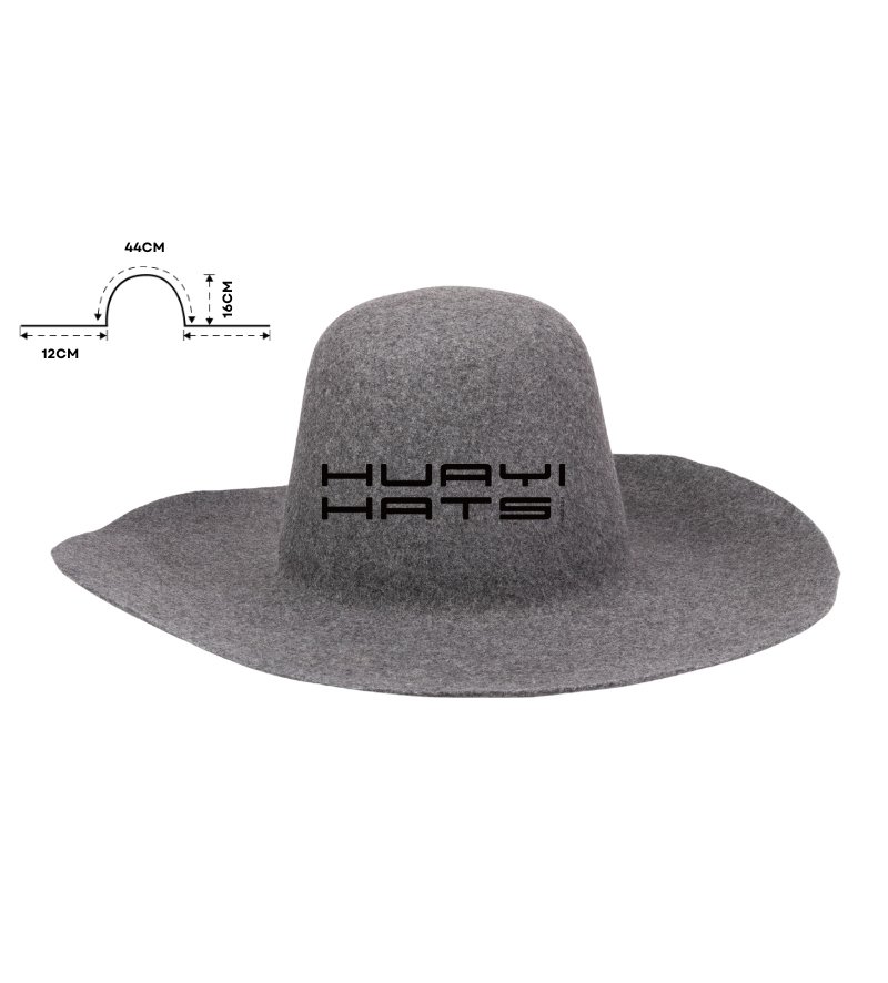 Cuerpos de Sombreros de Fieltro de Ala Ancha Grises