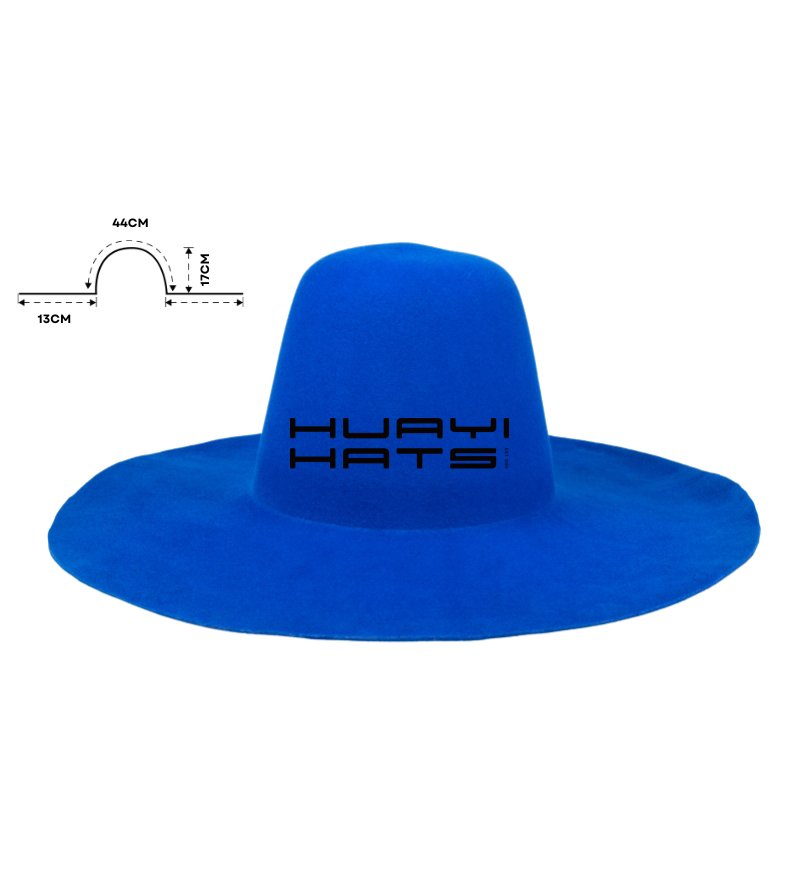 Cuerpos de Sombrero de Fieltro de Ala Ancha Azul