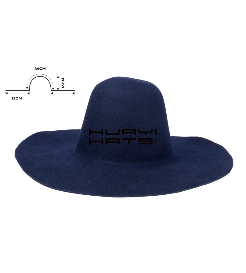 Cuerpos de Sombrero de Fieltro de Ala Ancha Azul Oscuro