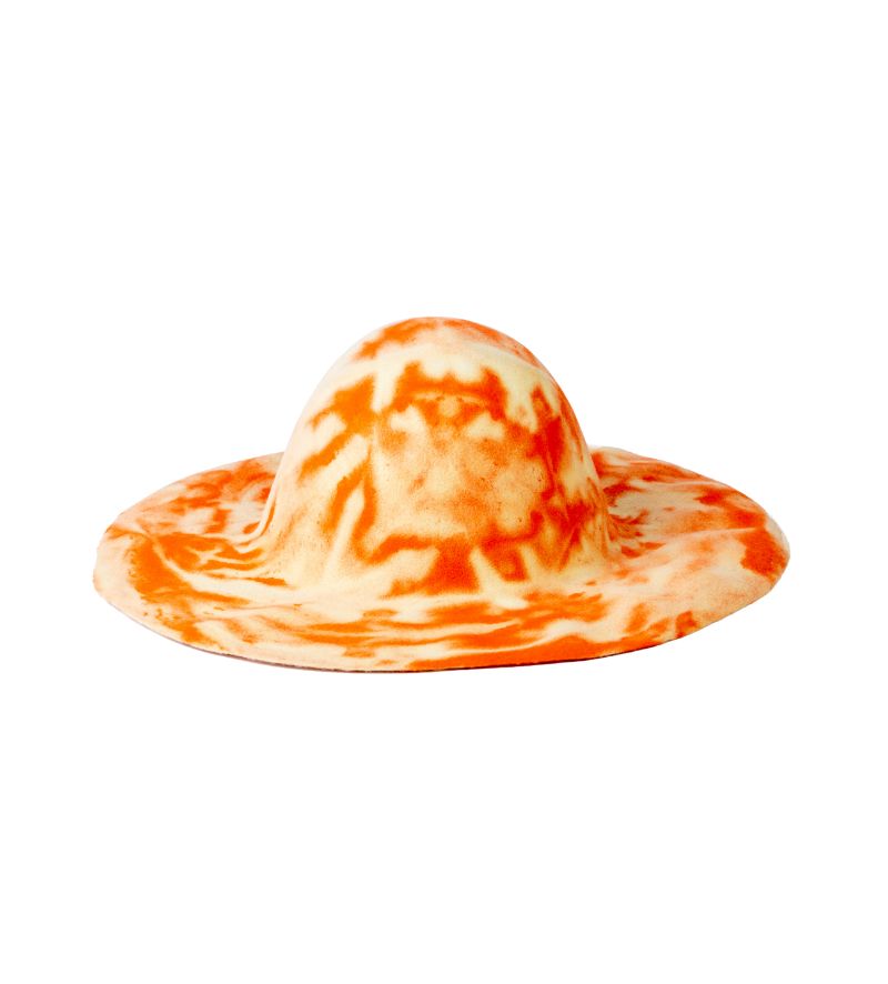 Elegante sombrero de Ala Ancha de Lana Naranja