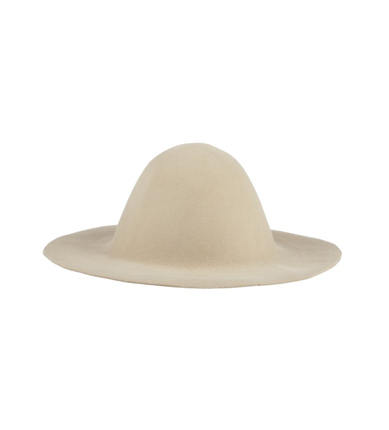 Cuerpo de sSombrero de Lana de Ala Ancha Color Blanco Roto