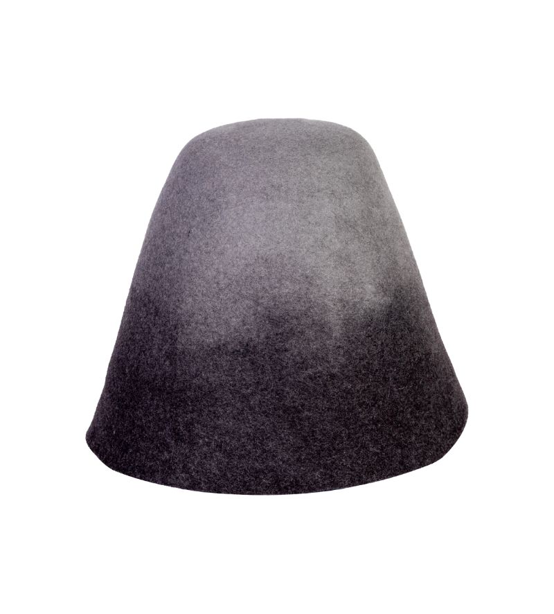 Cuerpo de Sombrero de Fieltro de Lana C&oacute;nico Gris Degradado
