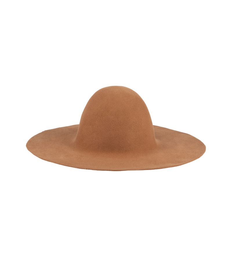 Cuerpo de Sombrero de lana de Ala Ancha Color Camello Claro