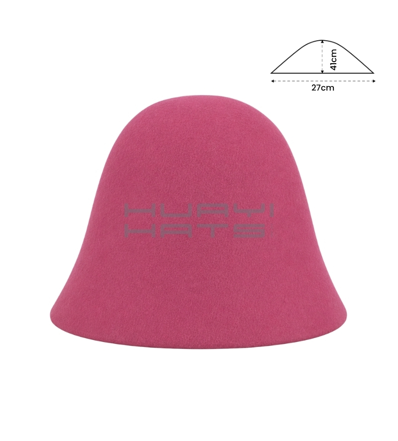 Cuerpo de Sombrero C&oacute;nico de Fieltro de Lana Rosa